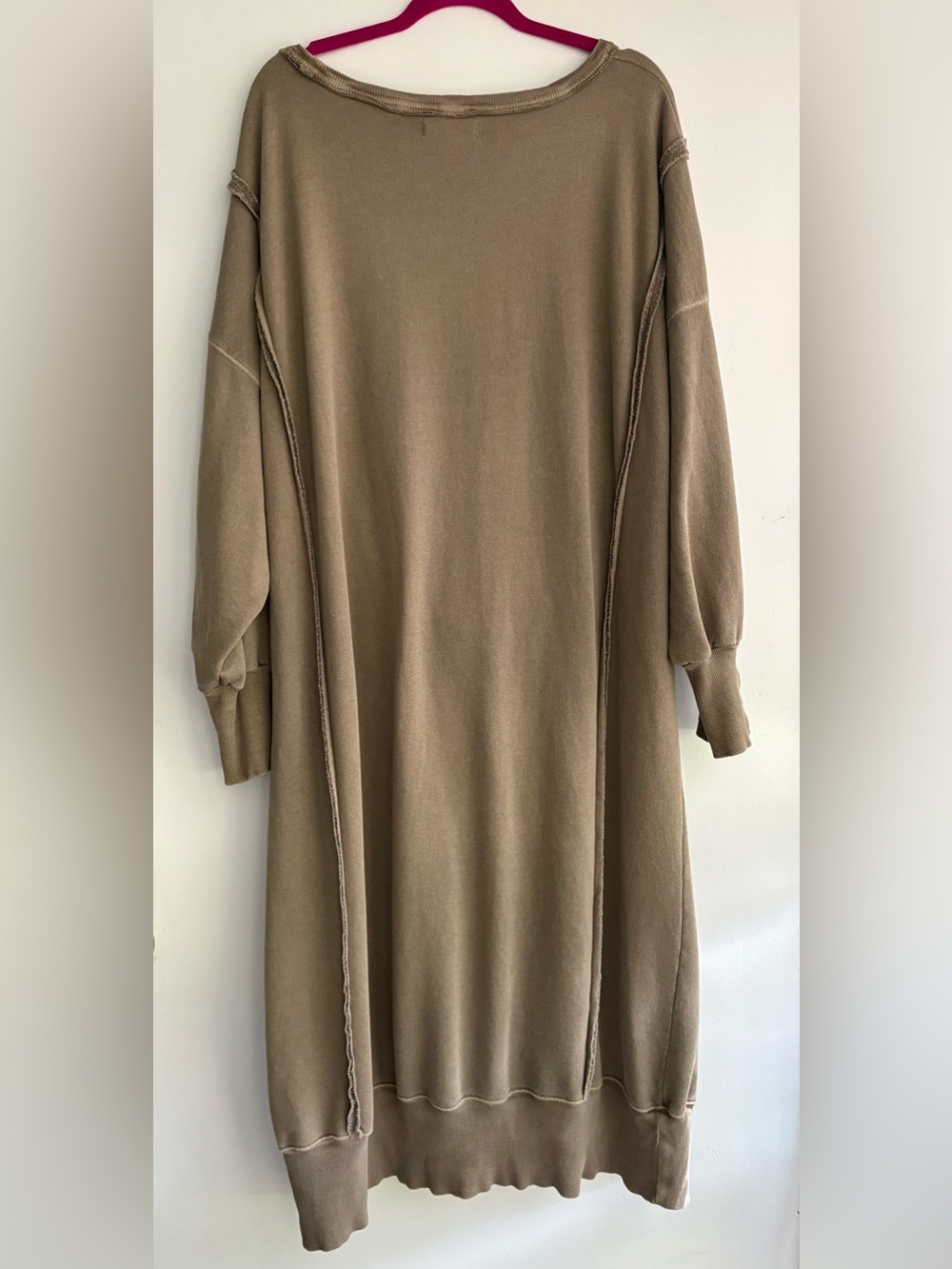 We the Free Camden Maxi Sweatshirt w/pockets🔥Olive green •Large • Free People - Picture 3 of 13
